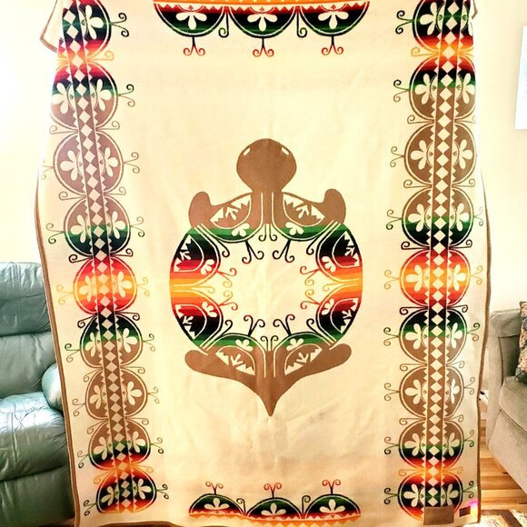 Pendleton Beaver State Turtle Wool Blanket , Vintage - Picture 3 of 9